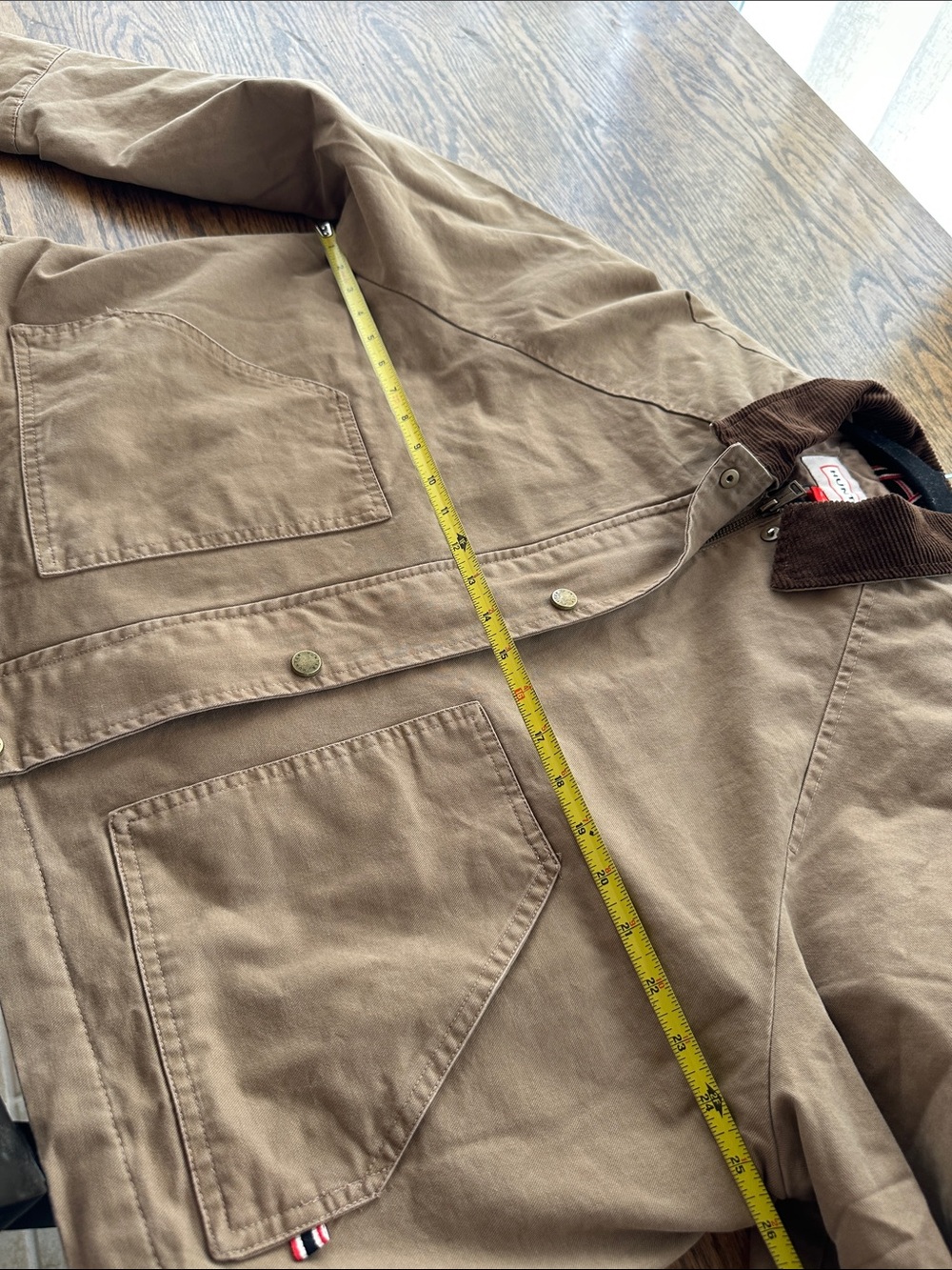 NWT Hunter Oversized Barn Chore Utility Jacket M Casual Tan Chocolate Brown - Picture 7 of 8